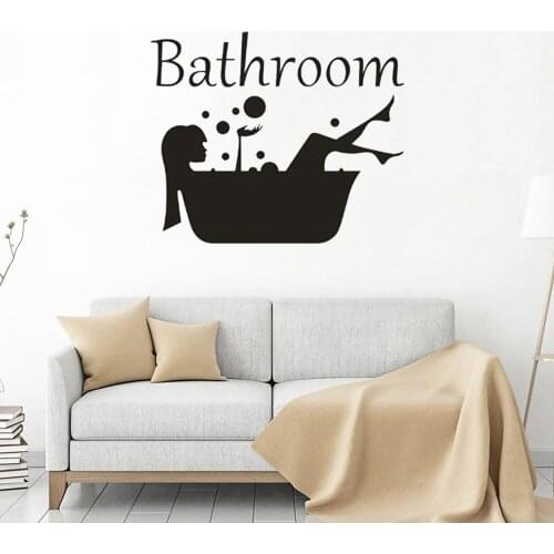 Waterproof Wall Sticker Bathroom Wall Sticker Letter Removable Mural Home Room Toilet Door Decal Transfer Vintage Decor TW214