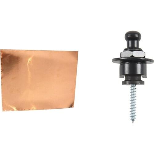 Strap Lock Straplocks Round Head With Multi Purpose 22.5X30cm Self-Adhesive Guitar Copper Shielding Foil Tape 1 Sheet