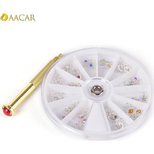 1Pc Acrylic Tip + 24Pcs Pendant Dangle Decoration Pierce Tool Hole Maker Dotting Pen Uv Gel 2.9inch Nail Art Hand Dangle Drill