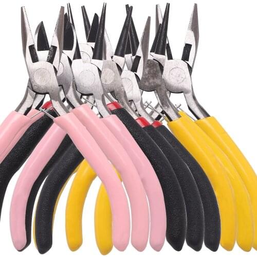 1Pc Stainless Steel Jewelry Pliers Tool Equipment Flat Round Nose End Cutting Wire Pliers For Jewelry Making Handmade Accessory