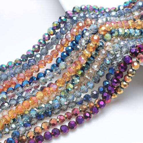 ZHUBI Glass Plated Crystal Round Ball 6/8MM Beads Chinese Beading Wholesale DIY Making Jewelry Accessorise & Womens Bracelets