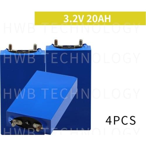 4pcs 3.2v LiFePO4 battery 20Ah rechargeable li polymer cell for 12V 20A battery pack e-bike UPS Power convertor HID solar light
