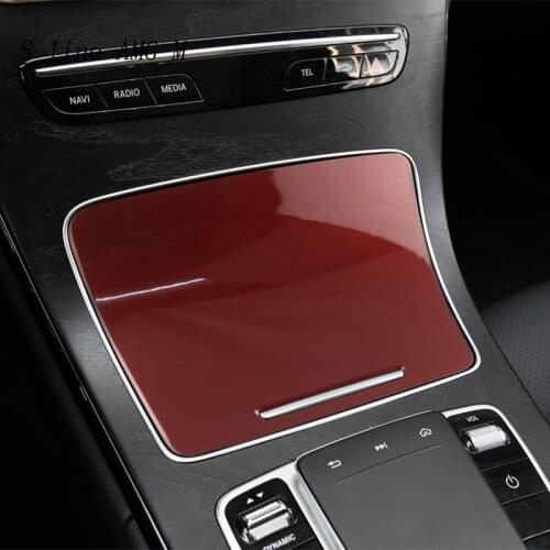 Car Styling Center Console Water Cup Holder panel Cover Stickers Trim For Mercedes Benz C Class W205 GLC X253 Auto Accessories