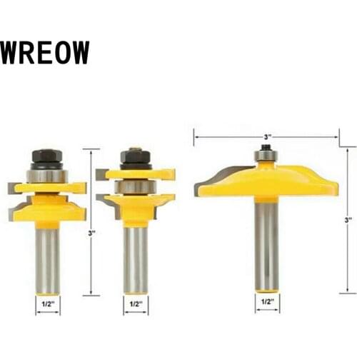 WREOW Woodworking Drill Bit Yel1/2inch Shank Door Tenon Joints Sharp edge Industrial Grade Carbide Alloy Milling Cutter Tool