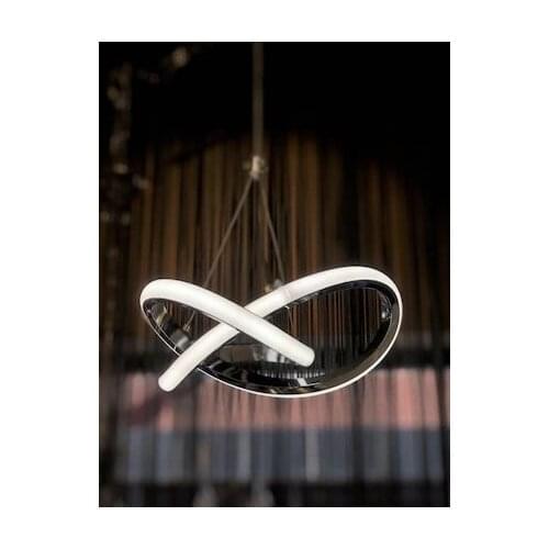 Burenze Modern Single Pendant Lamp Power Led Chandelier Chrome White Light