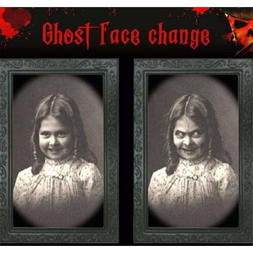3D Human Ghost Deformation Photo Frame Bar Decoration Haunted House Props Halloween Prank Horror Toy Ghost Album