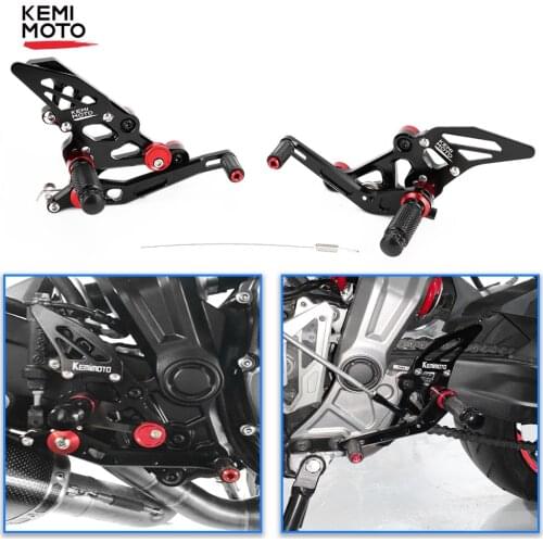 KEMiMOTO For Yamaha MT 07 FZ07 MT07 CNC Adjustable Rear Set Rearsets Footrest for YAMAHA MT-07 FZ-07 FZ 07 2014 2015 2016 2017