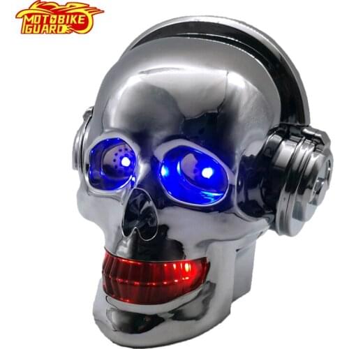 COOL Motorcycle Skull Larger Power Speaker BT Mp3 Waterproof Subwoofer Mobile Phone Call Electric BIKE Anti-theft Speaker