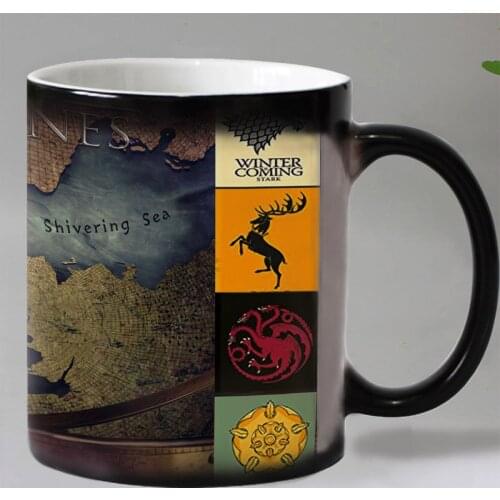New design Map coffee mugs Heat Temperature Sensitive changing color Magic mug tea cups dropshipping