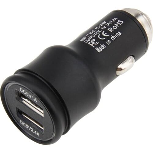 Mini Car Charger 2.4A Dual USB Fast Charging Mobile Phone In Car Charge Tablet GPS for IPhone 11 Xiaomi Samsung Huawei 300pcs