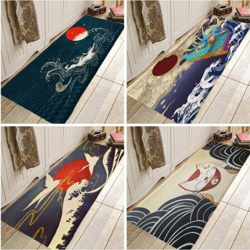 Creative 3D Printing Sun and Wave Hallway Carpets and Rugs for Bedroom Living Room Carpet Kitchen Bathroom Anti-Slip Floor Mats