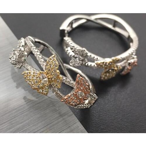 Lanyika Fashion Jewelry Luxury Butterfly Cross Hollow Ear Loops Plated Wedding Engagement Popular Earrings Daily Best Gift