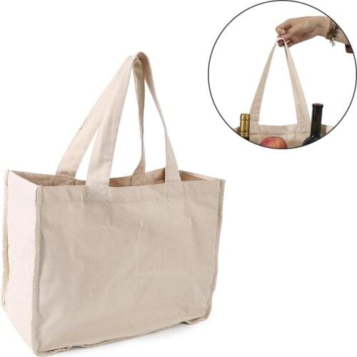 Cotton Reusable Grocery Shopping Bags Large Heavy Duty Canvas Grocery Tote Bags For Fruit Vegetable Durable And Washable