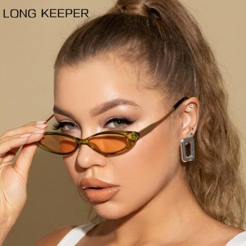 2021 Fashion Cute Sexy Retro Small Cat Eye Sunglasses Women Vintage Brand Designer Oval Sun Glasses Ladies UV400 Travel Eyewear