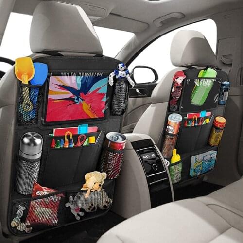 Car Backseat Organizer Collapsible Car Seat Back Storage Bag Automobile Back Seat Stowing Tidying Organizers Black