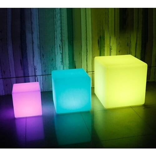Rechargeable LED Cube Stool Light Waterproof Magic Cube Night Light 16 RGB Color Bar KTV Patio Pool Party Nursery Mood Lamp