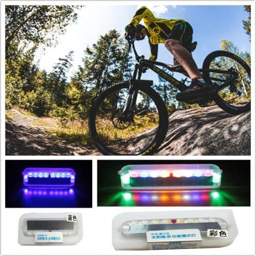 Solar Charge Bike Bicycle Motorcycle Light Waterproof Bike LED Taillight Mountain Cycling Moto Warning Lamp Bicycle Accessories