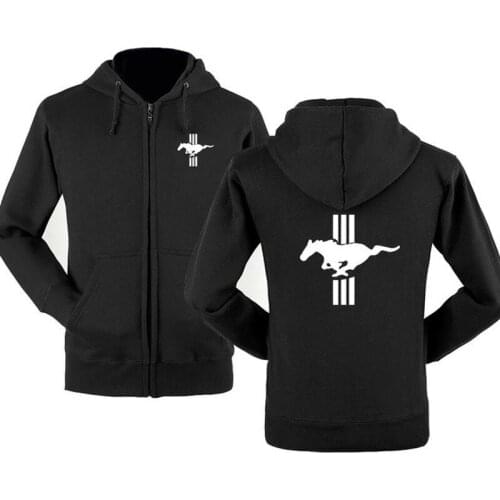 2021 Spring & Autumn Mustang logo zipper Hoodies Outerwear male Casual coat Brand zipper Hoodies &Sweatshirts K