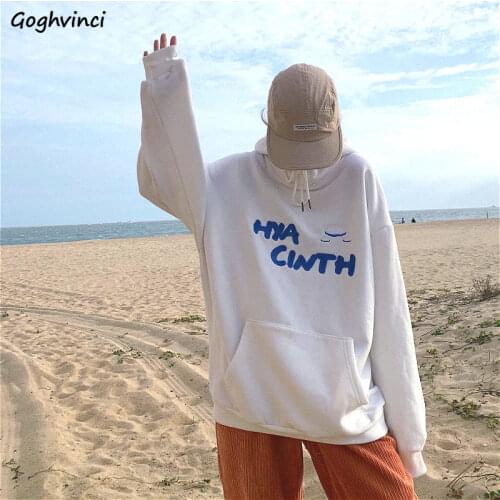 Hoodies Women Letter Pullovers Hooded Long Sleeve Thick Oversize Baggy Korean Style Leisure Comfy Classic Tops Popular Hot Sale