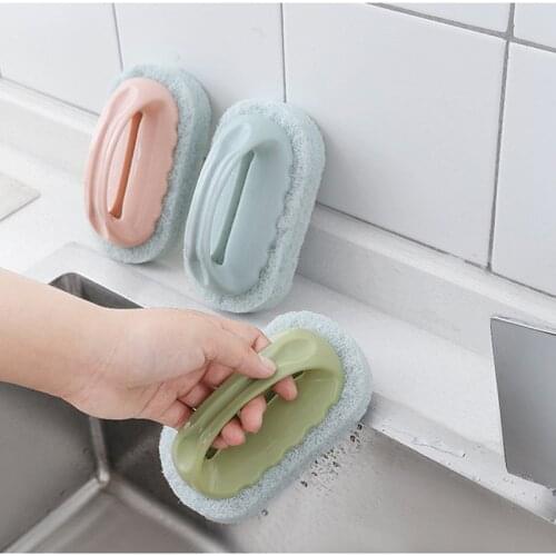 Magic Sponge Eraser Bath Brush Cleaning Strong Decontamination Tiles Brush Wash Pot Accessories For Kitchen Bathroom Cleaning