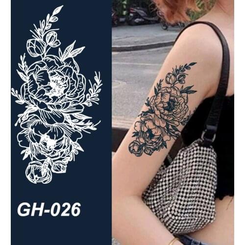 Plant Juice Temporary Tattoo Sticker Waterproof Durable Herbal Gardenia Blue Tattoos Fashion Women Girls Arm Leg Chest Body Art