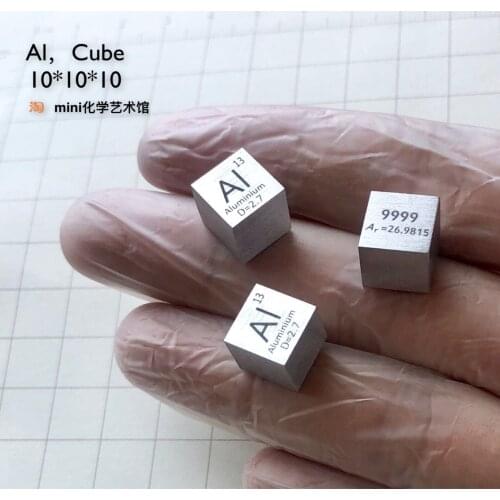 High Purity 4n Aluminum Metal Aluminum Periodic Phenotype Cube 10mm 2.7g Al 99.99 Al Cubic