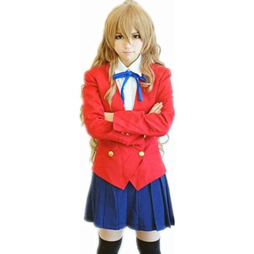 Japanese Anime TIGER DRAGON Cos Toradora Aisaka Taiga Cosplay Costume Uniform Roupas For Girls Women