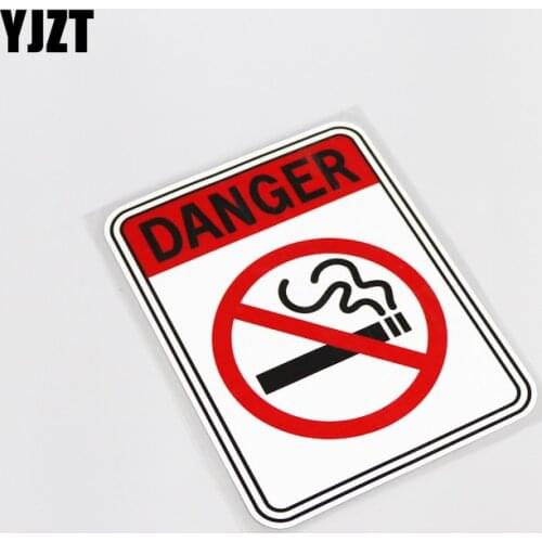 YJZT 10.5CM*14.2CM Danger Warning No Smoking Waterproof Car Sticker Decal Decoration 13-0098