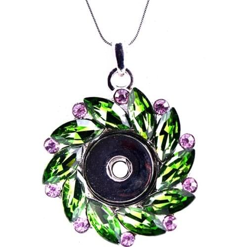 Beauty Snap Jewelry Rhinestone flower pendant without chain fit 18MM charm snap buttons 4 color SP18-115