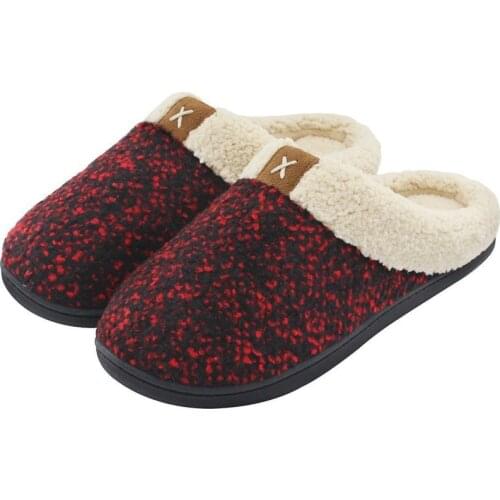 2020 Women Cozy Memory Foam Slippers Fuzzy Wool-Like Plush Fleece Lined House Shoes Indoor Outdoor Anti-Skid Rubber Sole