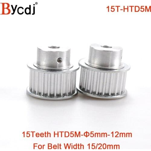 Arc 15 Teeth HTD 5M Timing Pulley Bore 5/6/6.35/7/8/10/12mm for Width 10/15/20mm HTD5M Synchronous Belt gear pulley 15Teeth 15T