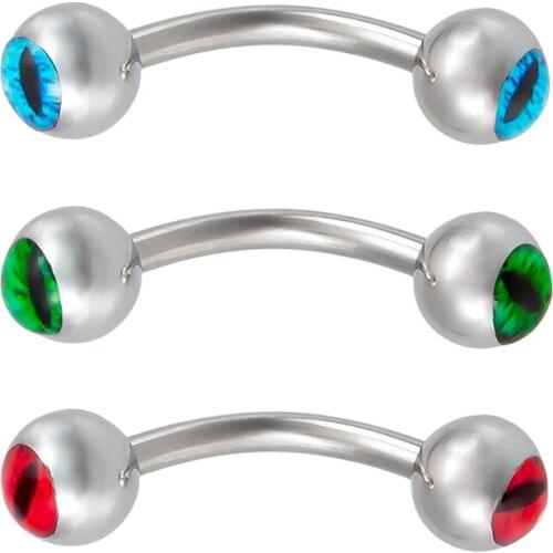 1PC Eyebrow Ring Curved Barbell Bar Eyebrow Piercing Stainless Steel Banana Rings Cartilage Tragus Nail Stud Body Jewelry 16G