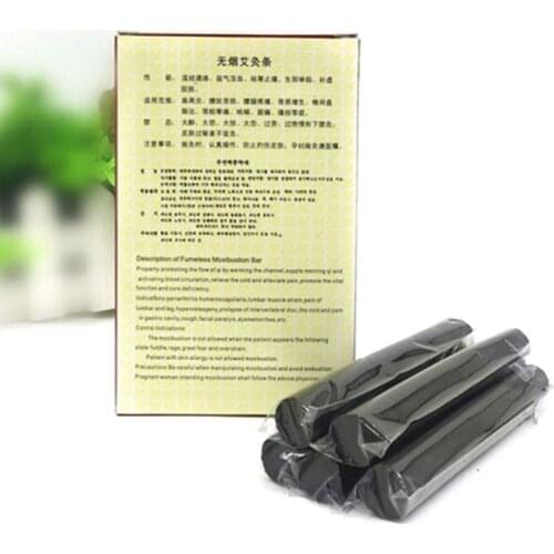 10Pcs Smokeless Moxa Rolls Chinese Traditional Roller Stick Black Roller Burner Moxibustion Acupuncture Massage 14*110mm
