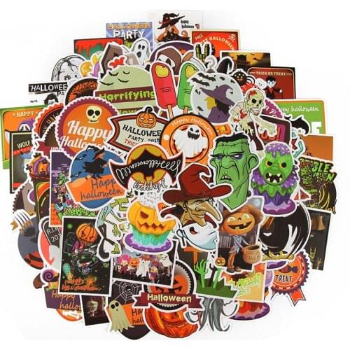 TD ZW 100pcs/lot Cartoon Stickers Pumpkin Monster Waterproof Sticker On Latop Scrapbook Suitcase Guitar Computer Funny Stickers