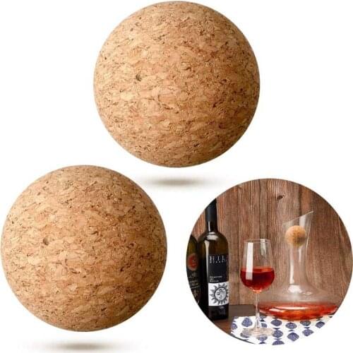 2pcs Round Ball Mini Replacement Wood Wine Stoppers Wine Glass Bottle Stopper Cork High Density Wooden Decanter Top Cork New