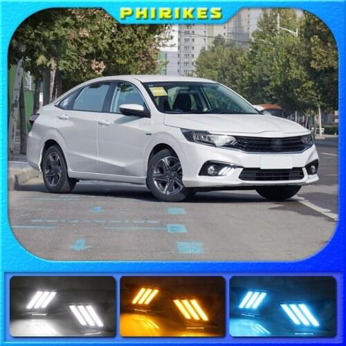 2pcs LED Daytime Driving Running Light DRL Car Fog Lamp 6000K White Turn Yellow Turn Blue Light For Honda ENVIX 2019
