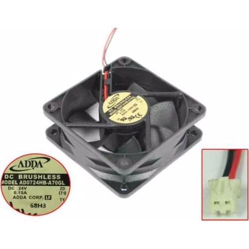 ADDA AD0724HB-A70GL DC 24V 0.13A 70x70x25mm 2-wire Server Cooling Fan