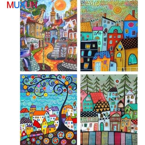 Full Drill Diamond Painting Abstract House New 5D Diamond Embroidery Flower Cross Stitch 3D Diamond Mosaic Home Decoration Ep024
