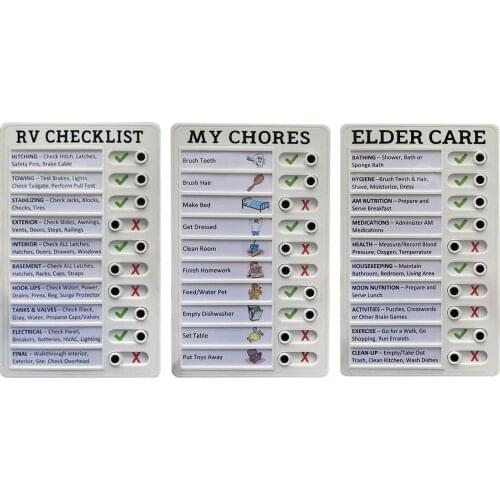 Checklist Reusable Detachable Notepads for RV Home Elder To Do List Daily Planner Memo Pad Checklist for Family Flexible Slider