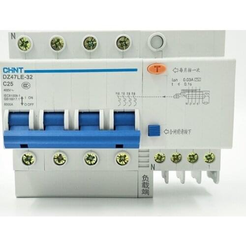 CHINT DZ47LE-32 4P C25A Earth Leakage Circuit Breaker/Residual Current Operated Circuit Breaker