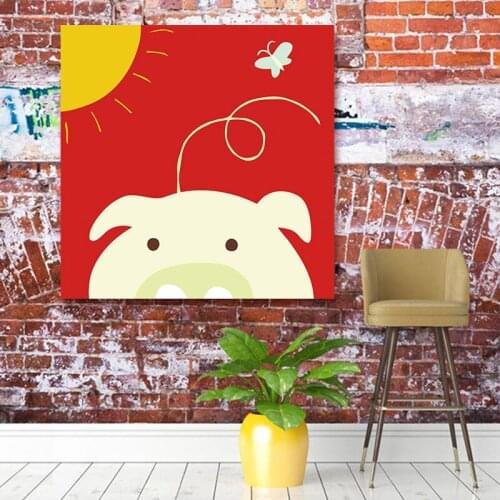 DIY digital painting small animal pig monkey rabbit cattle tiger decorative painting adult hand-painted decompression