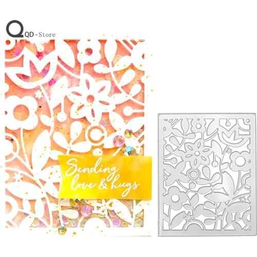 Flowers and Grass Background Metal Cutting Dies for Scrapbooking Cut Stencil DIY Card Make Mould Model Craft Decoration New 2021