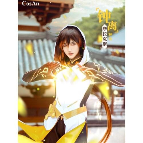 Hot Game Genshin Impact Zhongli Cosplay Costume Morax Male Fashion Battle Uniform Activity Party Role Play Clothing XS-XL New