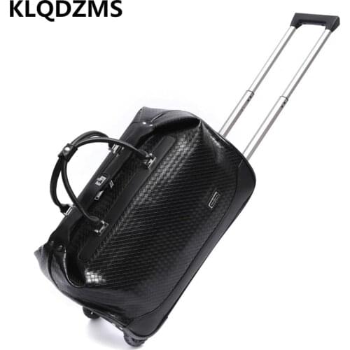 KLQDZMS Mens Fashion Hand Luggage Portable Handbag Retro Wheeled Trolleys Luggage Suitcase On Wheels Multifunctional Suitcase