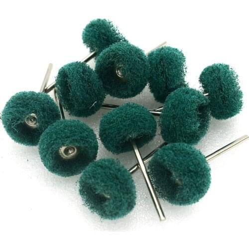 100PCS Green Rubber Wire Wheel with Handle Tools for Jewelry Making Polishing Grinding Jewellery Tool