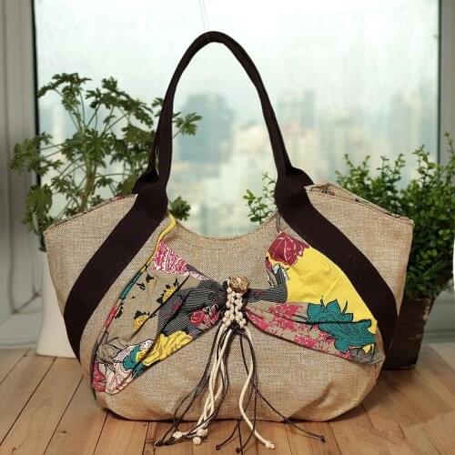 Fashion String Appliques Vintage Shopping Casual Totes!Nice Floral Embossing Bohemian Women Shoulder&Handbags Hot Canvas Carrier