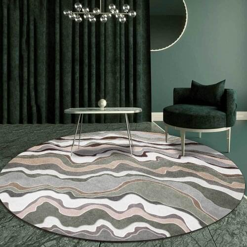 Fashion Modern Green Abstract Curve Bar Living Room Bedroom Hanging Basket Chair Round Floor Mat CarpetCustom Size