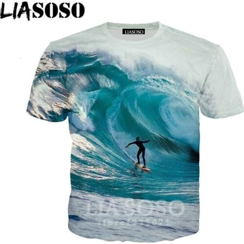 2021 New Men Women Fashion Sweatshirt 3D Print Extreme Sport Surfing Short Sleeve T-Shirt Unisex Top T Shirt Men Off White