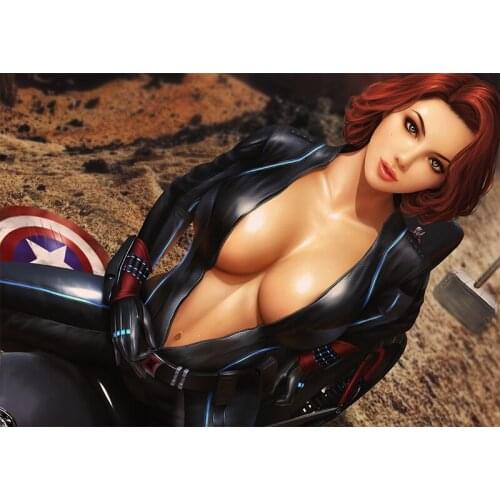 Print Game Black widow Sexy Girl Art Canvas Poster Custom Painting 16x24 24x36 Inch Living Room Bedroom Home Wall Picture