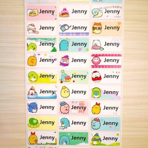 Personalized Name Stickers Waterproof Wall Party Supplies Patches Plastic Box Picture Frame Children Girls Cartoon Stickers